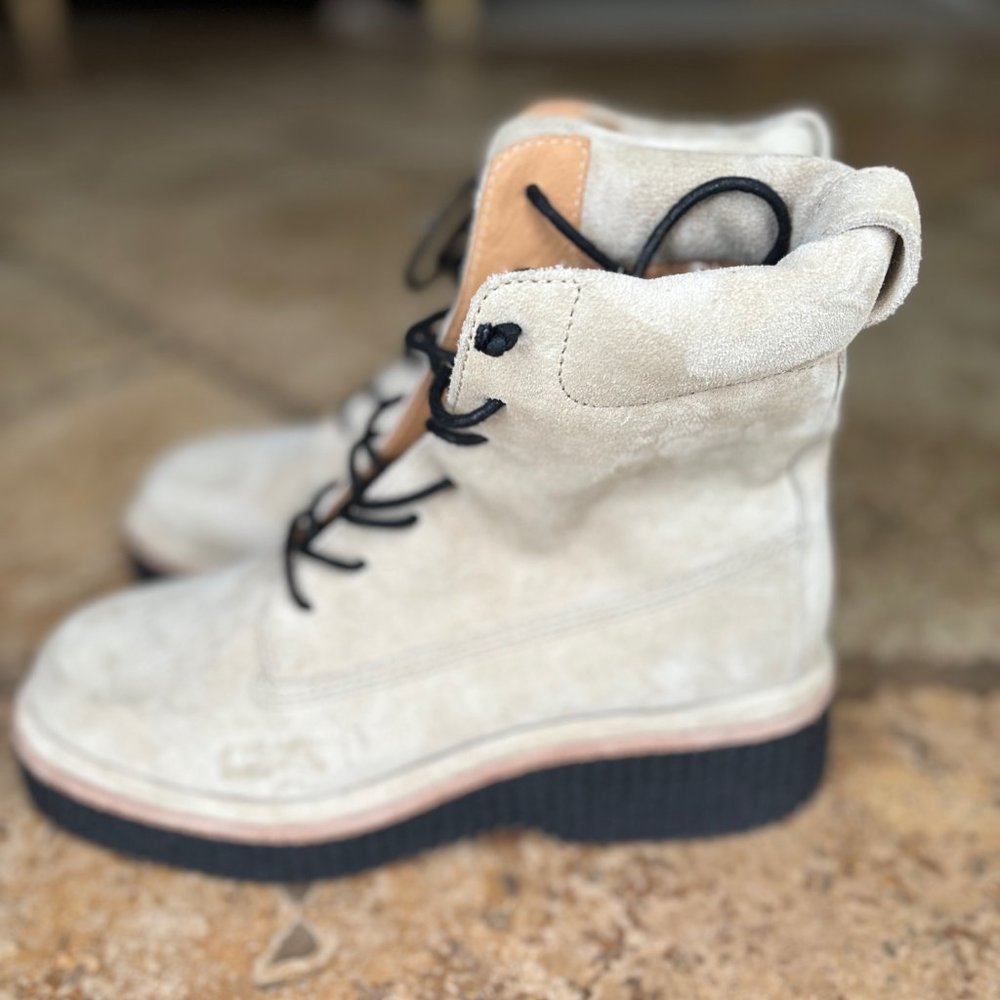 Rag and Bone Suede Boots in Cream